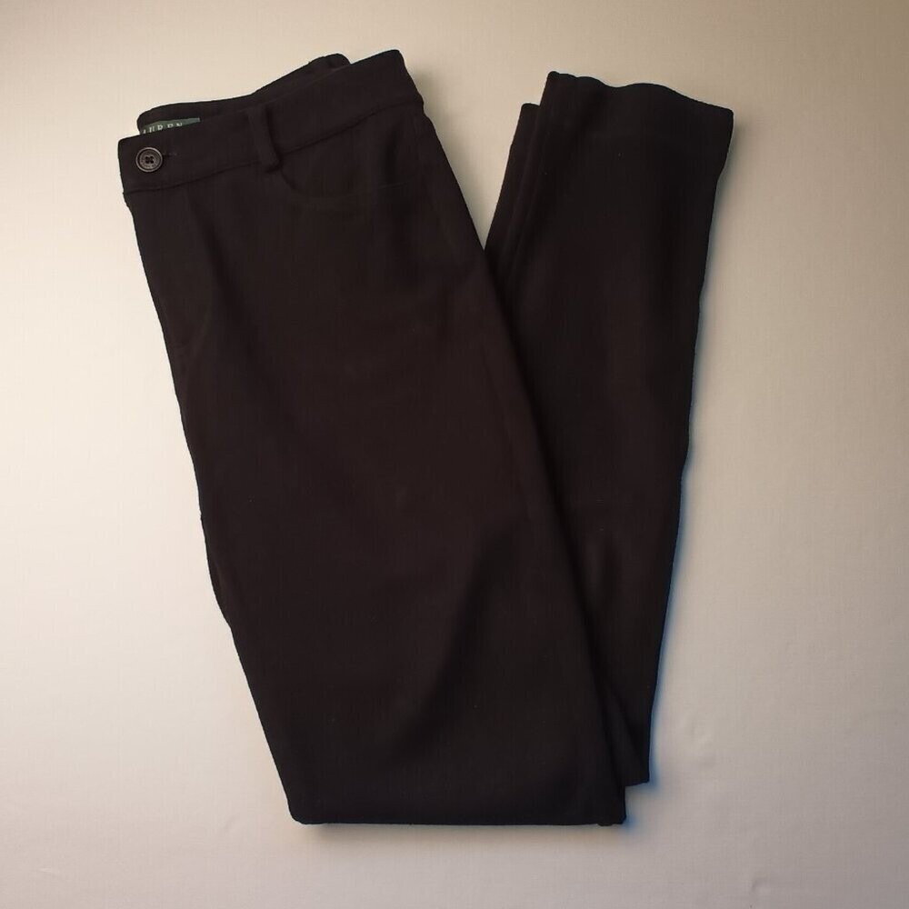 Lauren Ralph Lauren Womens Petite Slim Stretch Tapered Trousers Size 4P Black